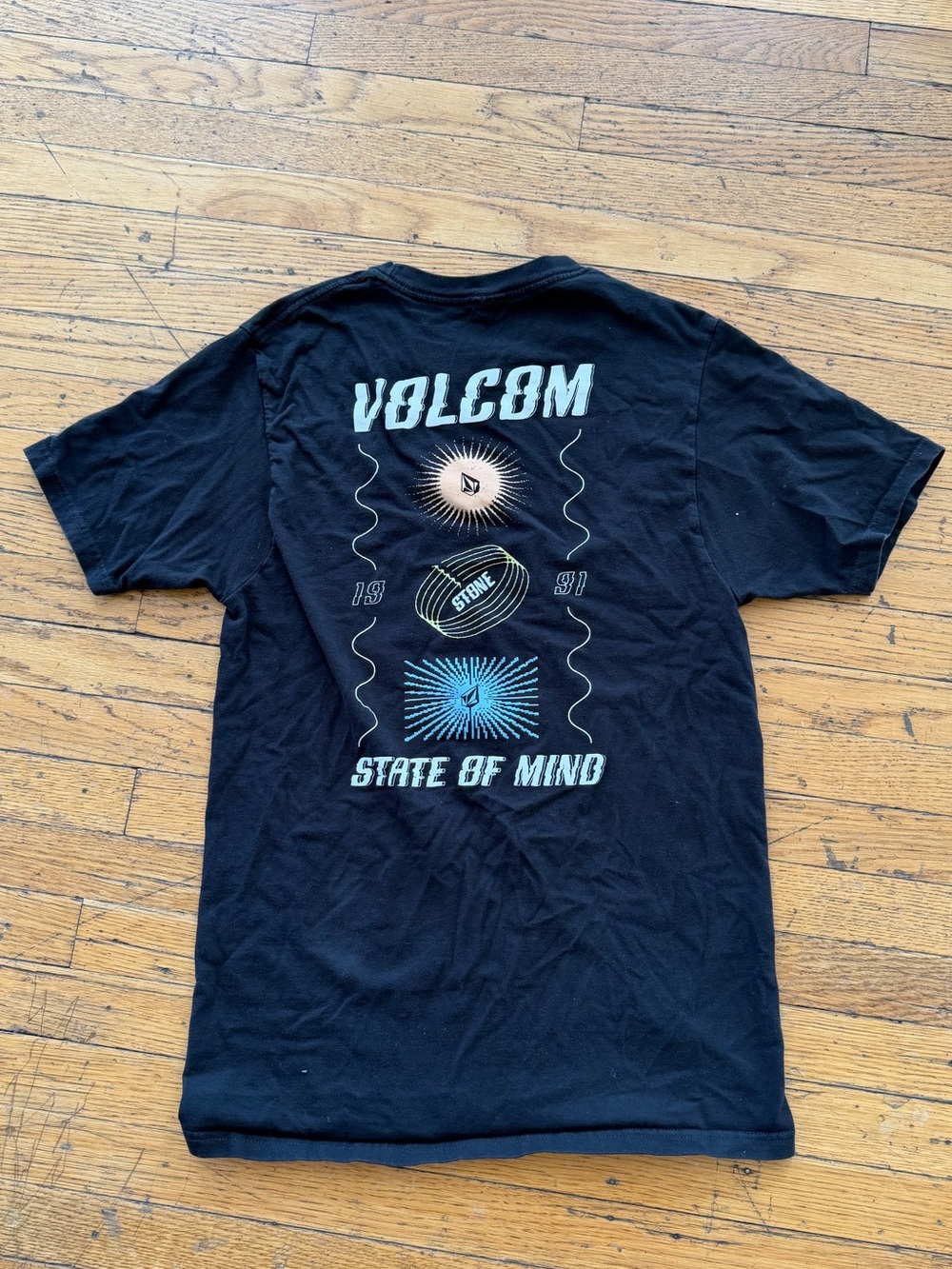 Volcom Black 'State of Mind' Graphic Back Print Tee